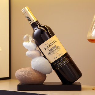 现代简约风时来运转红酒架子摆件客厅电视柜酒柜轻奢高级感装饰品