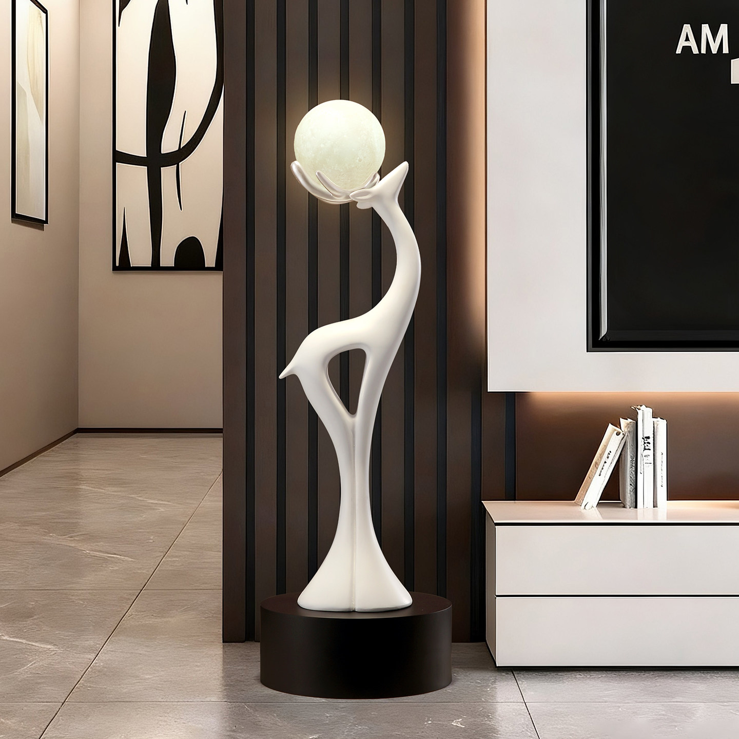 现代简约鹿发光大摆件客厅落地灯装饰品创意艺术摆设搬家乔迁礼品