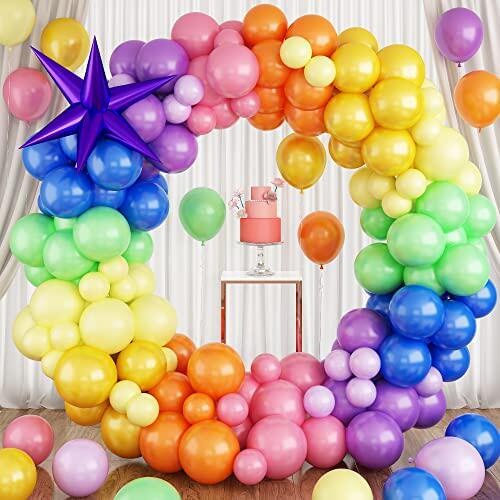 balloon arch kit colorful  108 pcs rainbow balloon garland c