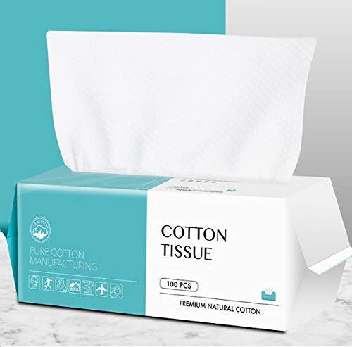 cotton facial dry wipes 100 count  deeply cleansing face tow