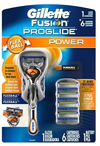 gillette mens fusion proglide power with 6 cartridges batter