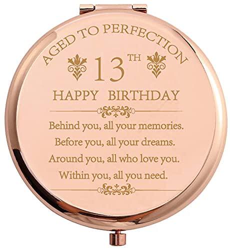 13th birthday gifts for girl stainless steel rose gold compa