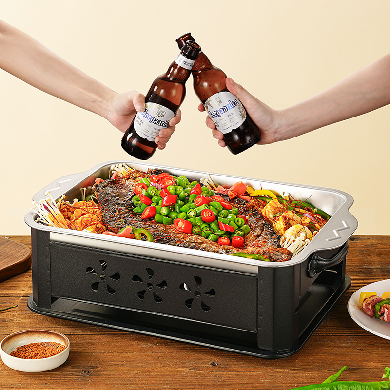 烤鱼专用烤炉烤盘一体锅不锈钢