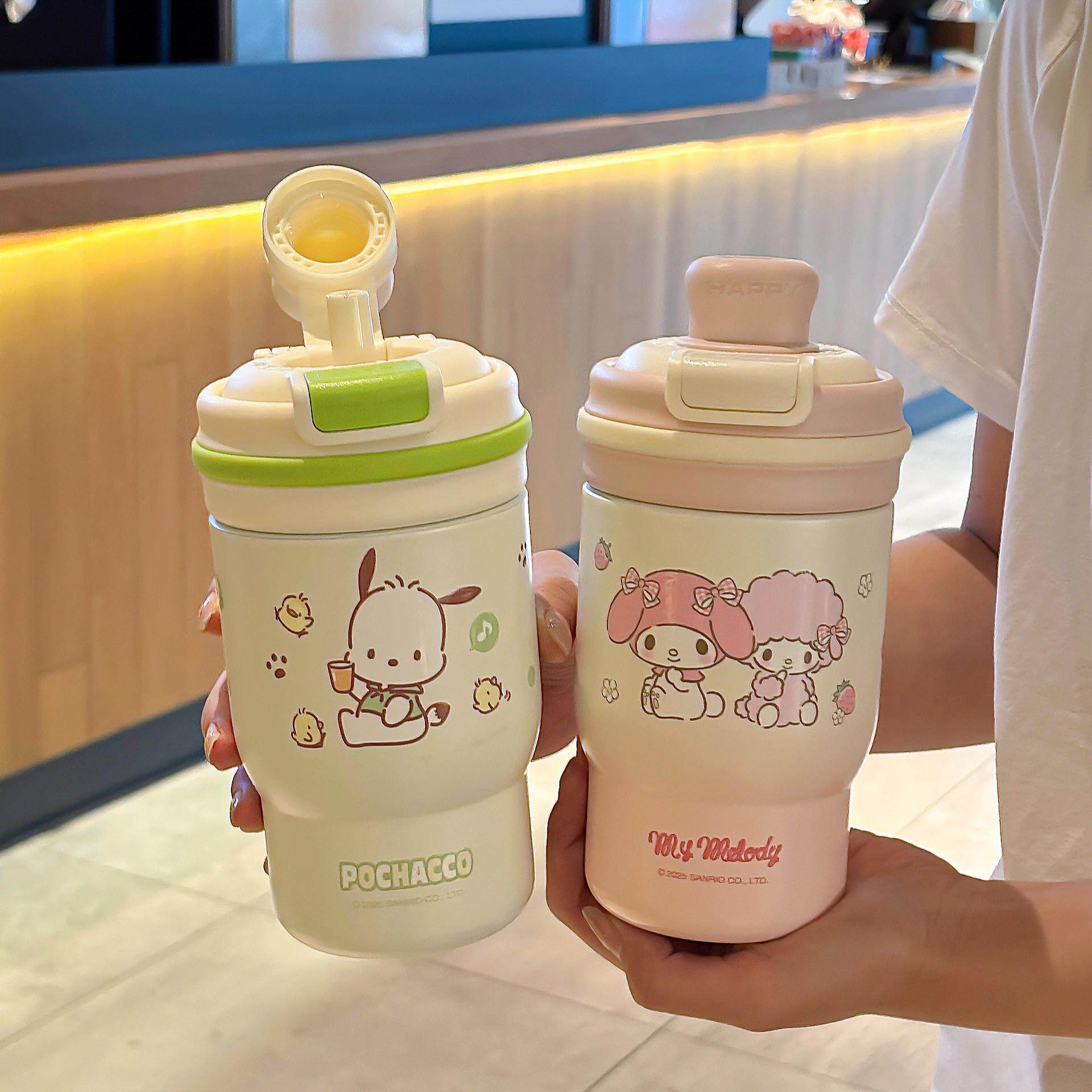 女式高颜值保温杯女生女士2025新款大容量奶fufu带吸管水杯咖啡杯