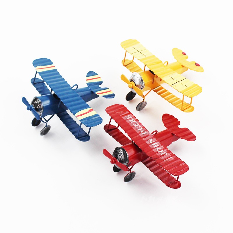 复古小飞机模型烘焙情景蛋糕装饰