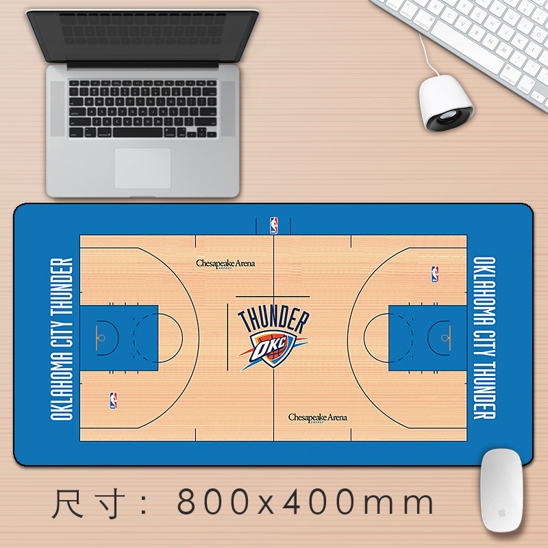 雷霆队标篮球场地板周边定制做超大鼠标垫防水办公防滑书桌面垫子