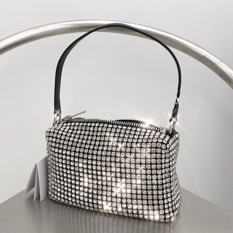 2020新款aw大王水钻包满钻女包bling钻石腋下包手提镶钻女小方包