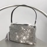 Портативная сумка подмышку, барсетка, инкрустировано бриллиантами