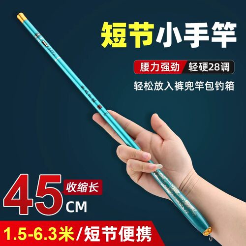 迷你鱼竿超短节小手竿套装