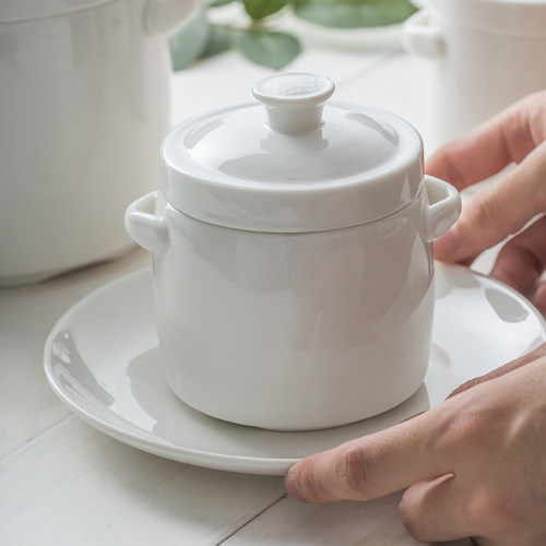 纯白双盖蒸盅燕窝大小号一人汤煲