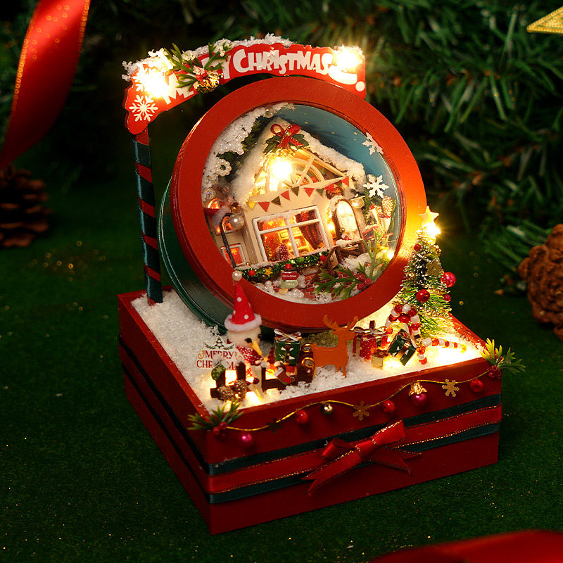 diy圣诞小屋手工模型礼物摆件女