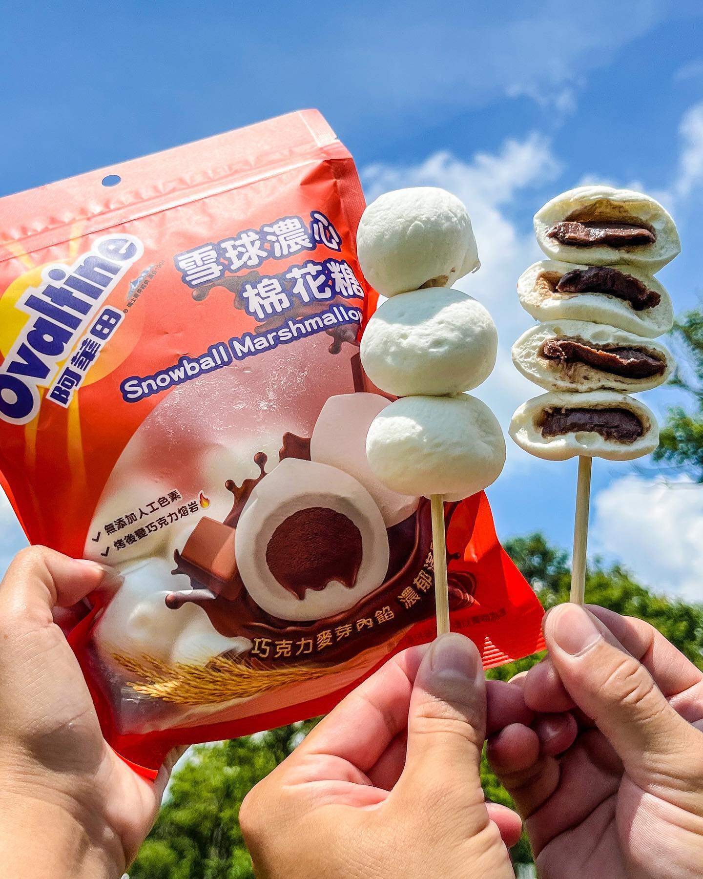 台湾美食 阿华田雪球浓心棉花糖巧克力牛奶麦芽夹心 全联新品