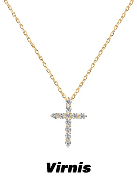 S925纯银十字架满钻女款项链