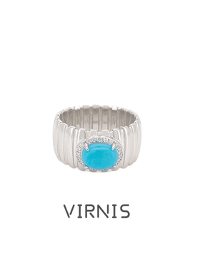 臻致S925银轻奢小众设计感简约绿松石戒指女