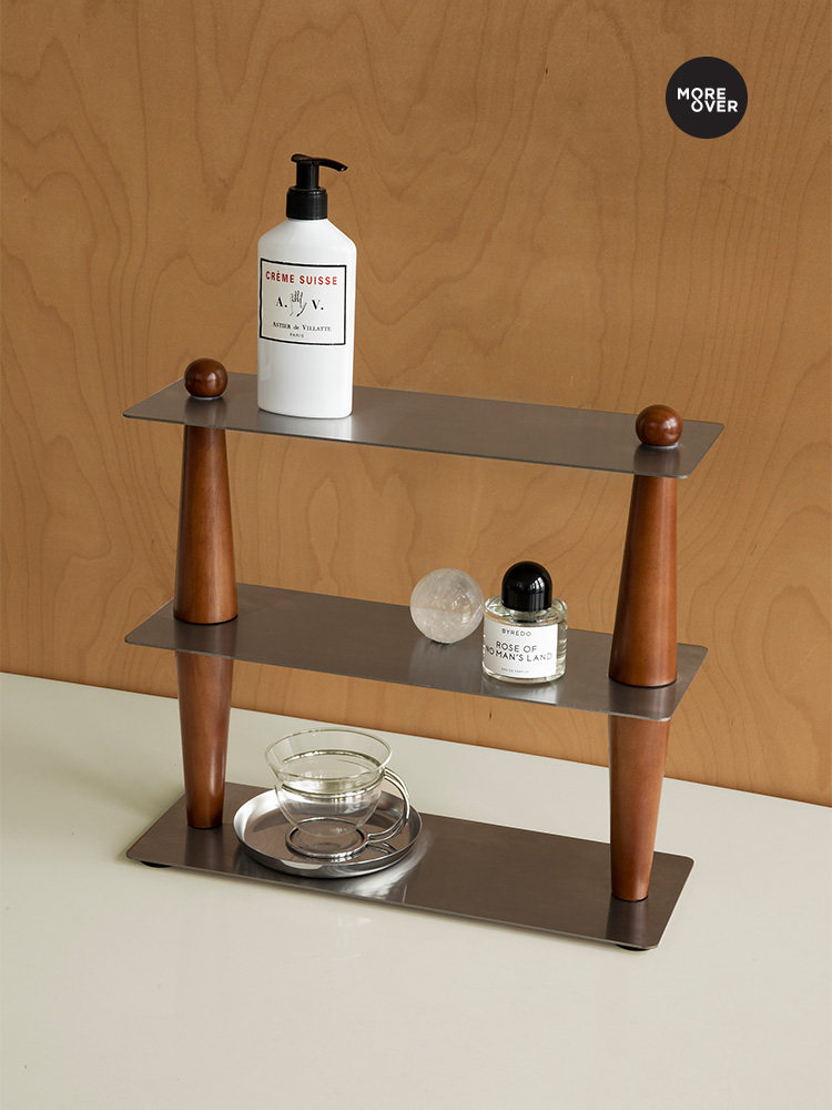 此外，台式覆古多功能存储架风格台面组织者实木杯香水存储架