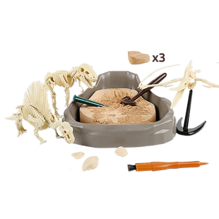 【正版书籍】科学罐头 霸王龙中生代白垩纪高级恐龙化石挖掘套装装 儿童学生仿真模拟工具科普考古恐龙知识 礼物文创