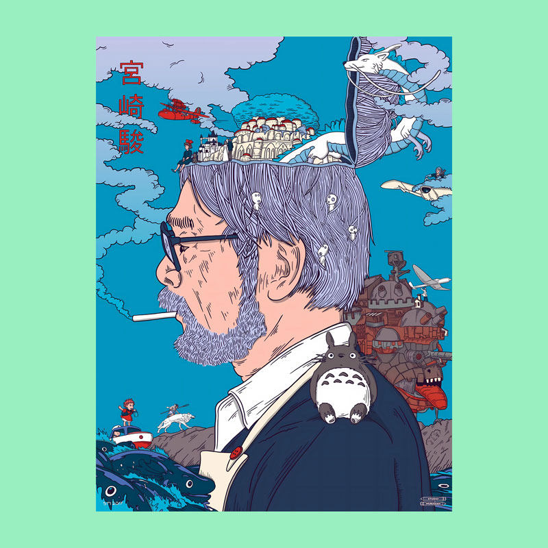 宫崎骏动画场景合集头像海报 天空之城动漫卡通漫画角色装饰画