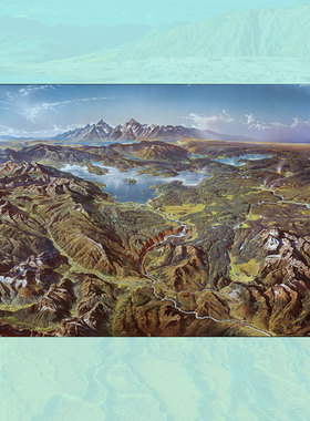 Yellowstone美国黄石国家公园地图海报 大提顿自然风景旅游墙画