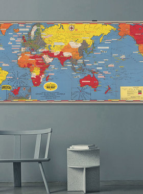 1942第二次世界大战形势地图海报 Dated Events War Map二战墙画