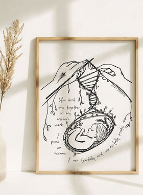 诗篇Psalm 139编织生命装饰画 母亲怀孕婴儿月子中心墙画母爱挂画