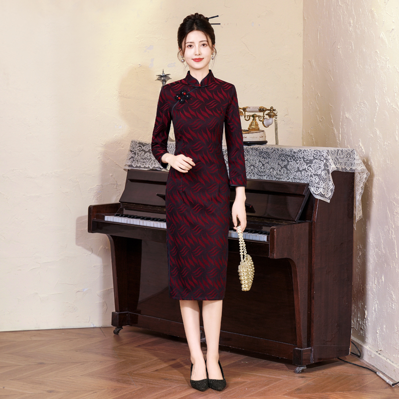 小个子日常旗袍复古高级感长袖
