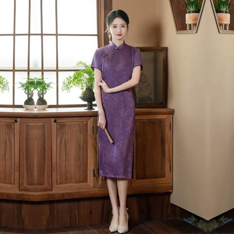 高考送考旗袍小个子妈妈夏季女装