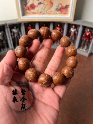 缘来紫金鼠原皮矮桩纯圆包桩手串招财鼠菩提男士女士手链