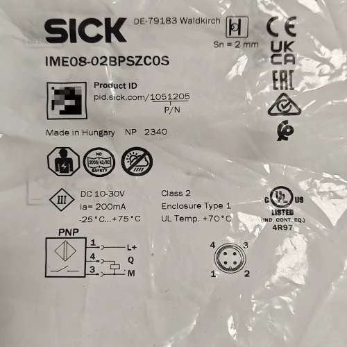 议价接近开关IME08-02BPSZC0S，订货号10512议价