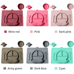 亚马逊宝宝食品级硅胶餐垫莫兰迪防脏北欧风儿童餐具易折叠隔热垫