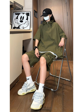 GBOY studio范丞丞同款悟空有货pd大人goodbai连帽套装短袖短裤男