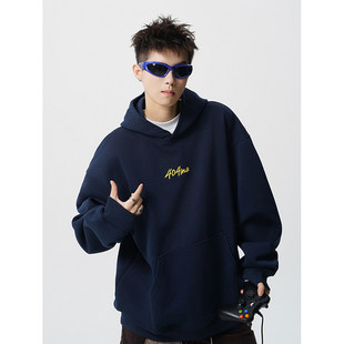 GBOY studio旋律风车goodbai兔先森欧若风美式刺绣连帽卫衣侣帽衫