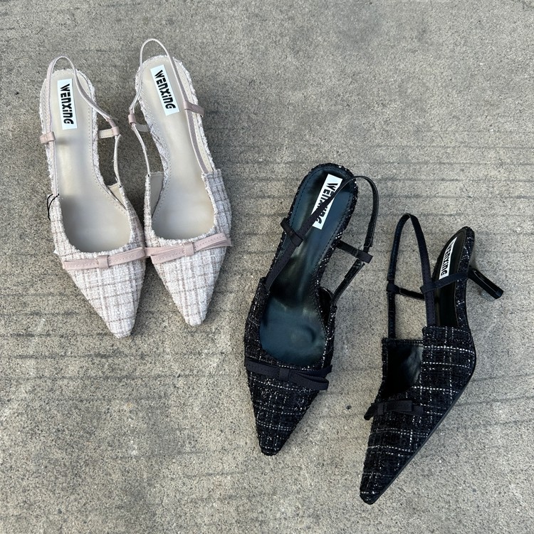 西班牙 2025年秋季新款小香风尖头凉鞋女细跟气质法式一字带女鞋,女鞋,时装凉鞋,淘宝优惠券,粉丝福利购,淘宝优惠卷