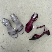 2025年夏季 新款 仙女风中跟时尚 西班牙潮牌Z家 一字扣带露趾凉鞋 女