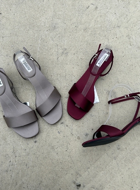 西班牙潮牌Z家 2025年夏季新款仙女风中跟时尚一字扣带露趾凉鞋女