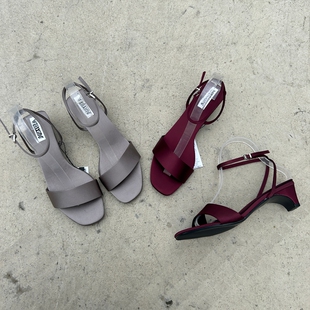 西班牙潮牌Z家 2025年夏季新款仙女风中跟时尚一字扣带露趾凉鞋女