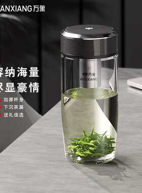 万象(WANXIANG)时尚玻璃杯男女士创意商务办公杯大容量单层加厚水