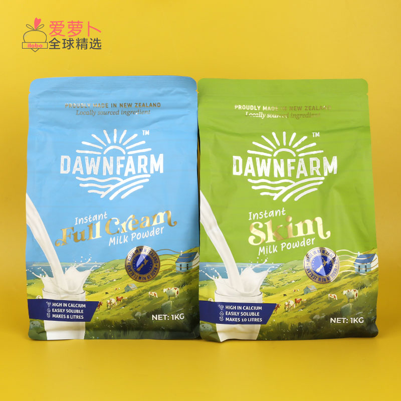 新西兰Dawnfarm脱脂奶粉全脂奶粉大豆磷脂全家营养奶粉 1000g