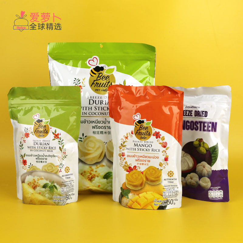 泰国蜂果Bee Fruits金枕头冻干酥脆榴莲干芒果糯米饭山竹冻干
