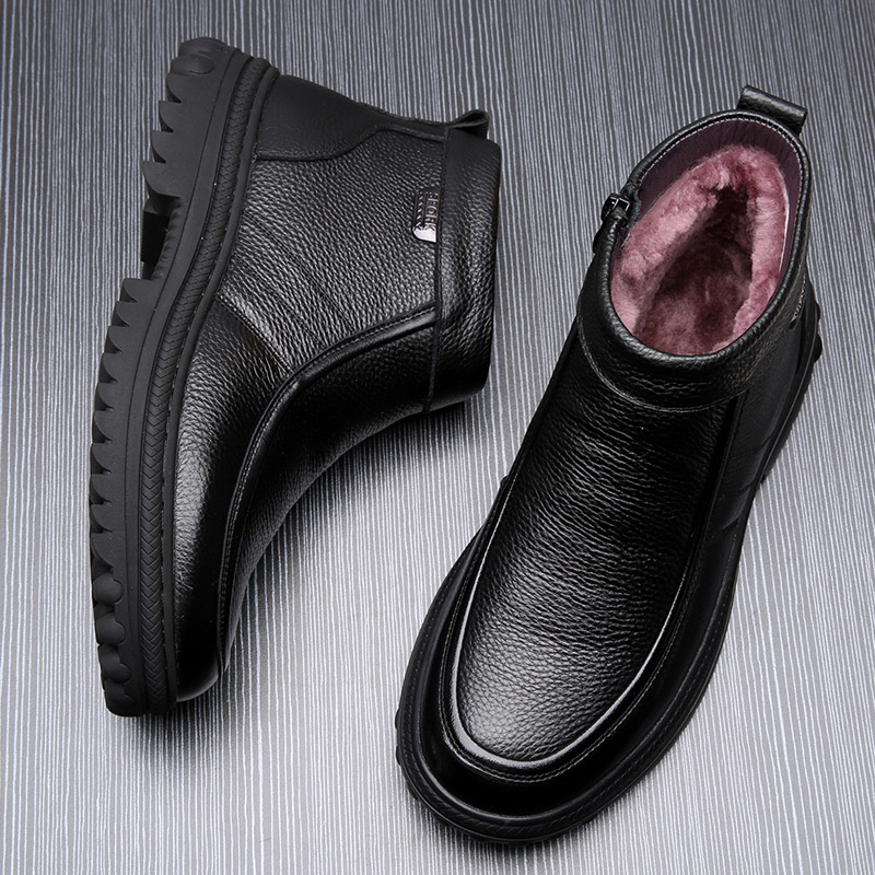 棉鞋男冬季保暖商务男加绒加厚