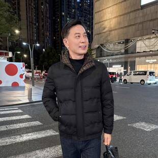 轻便保暖MS25YRF2羽绒服接男士中休中年立领拼时尚冬季防寒老年爸