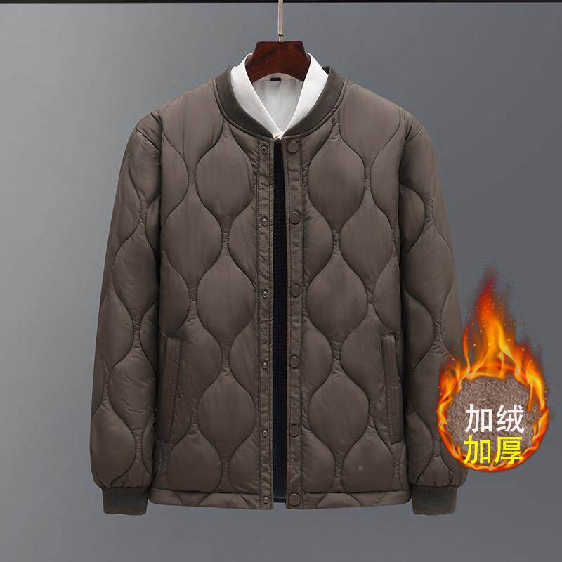 老年人男士羽绒棉衣加绒内胆爸爸服套加厚爷中爷2208秋冬棉装外小