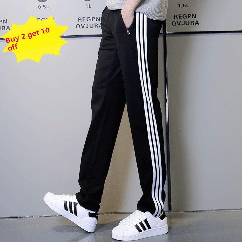 采购产品男士运动裤三对，直的，宽松的，纯棉的，春秋篮球运动裤