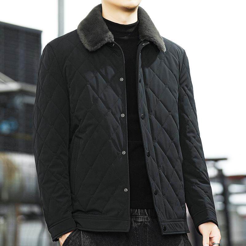 2024冬季新款棉服男士夹克棉衣中年商务休闲 加厚棉袄爸爸装外套