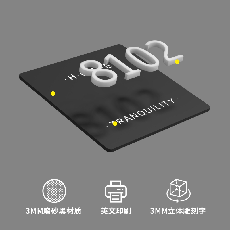 极速亚克力门牌号l码牌家用创意个性定制房间数字门号门牌号订制