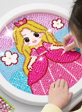 儿童专注力认知贴画公主钻石贴纸书水晶立体3d宝宝砖石珠宝石女孩