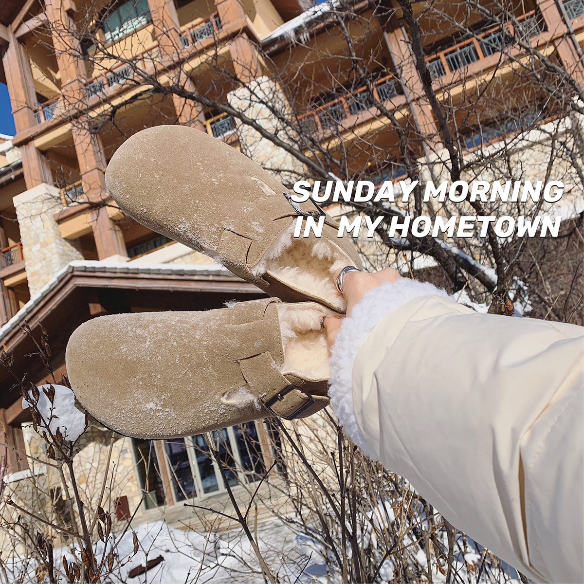 少女心啊 真皮原木软底勃肯鞋牛皮厚底拖鞋女春秋季外穿博肯包跟