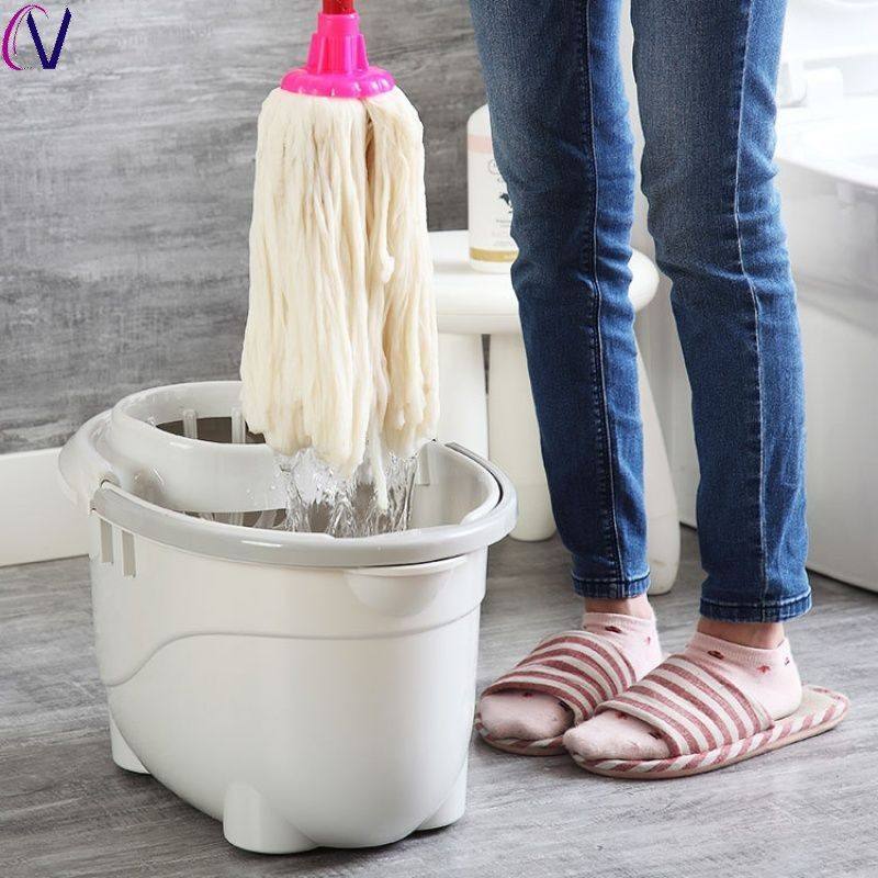 大号加厚带轮拖把桶塑料老式家用地拖桶海棉抹布拖把拧干甩干水桶