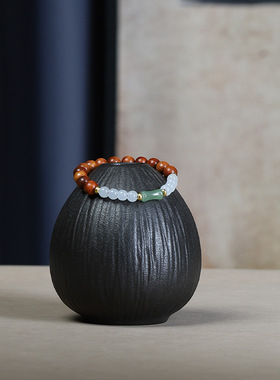 鸿意原创设计花梨木DIY玉竹隔珠手链女款佛珠念珠文玩手串配饰品