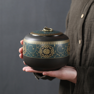 陶瓷茶叶罐密封通用半斤红茶绿茶普洱茶罐 礼盒精品 茶叶包装 百贝
