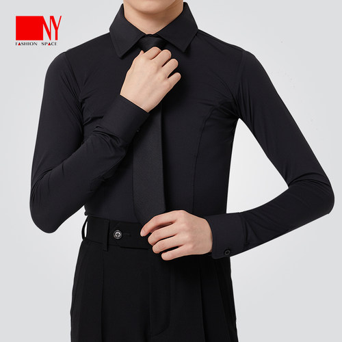 纳艺摩登舞服少儿弹力拉丁舞上衣